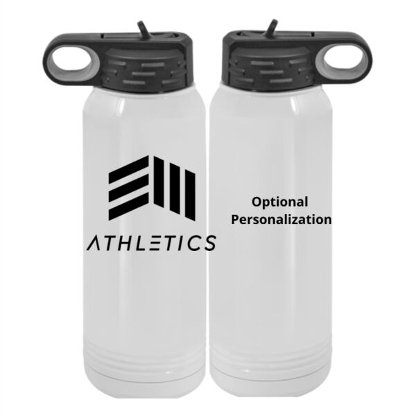 EIII Athletics w/ optional personalization - Custom 30 oz. White Stainless Steel Vacuum Insulated Water Bottle Thumbnail