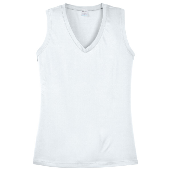 Custom No Minimum Sport-Tek Ladies Sleeveless PosiCharge Competitor V-Neck Tee LST352 Front View